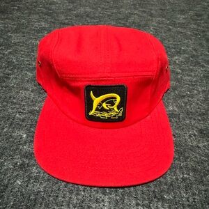 Marlin Fishing 5 Panel Short Bill Strapback Hat Cap Mens Red Swordfish New